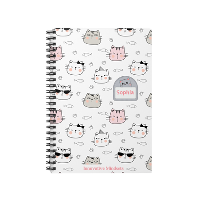 Personalized Fun Kitty Cat Notebook for Kids