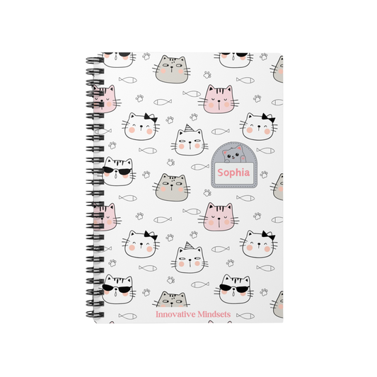 Personalized Fun Kitty Cat Notebook for Kids