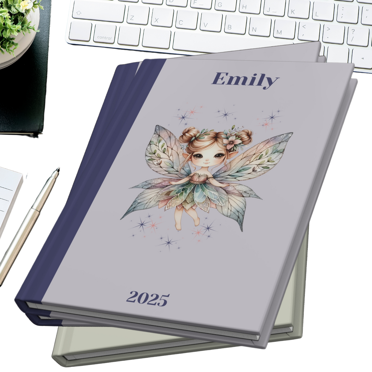 "Dream big,  the stars will guide you." 2025 Personalized Hardcover Fairy Journal