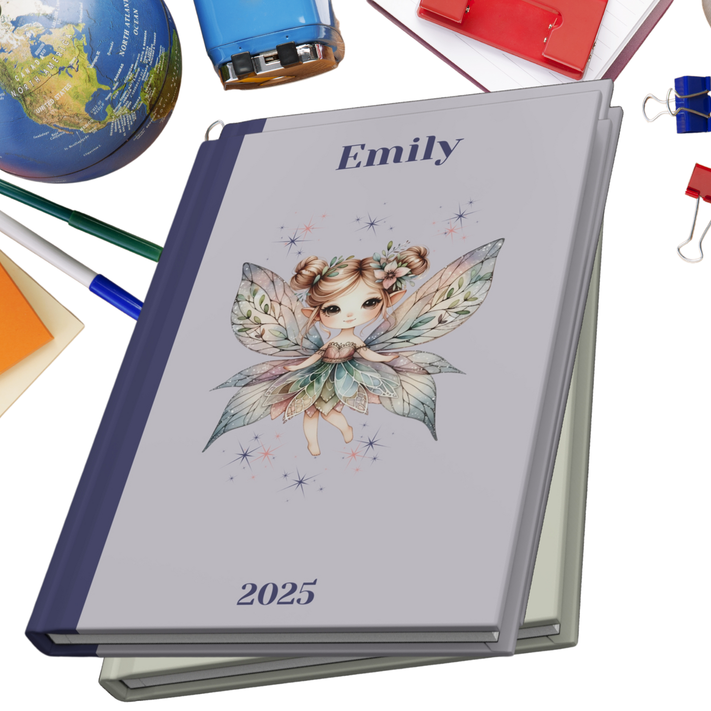 "Dream big,  the stars will guide you." 2025 Personalized Hardcover Fairy Journal