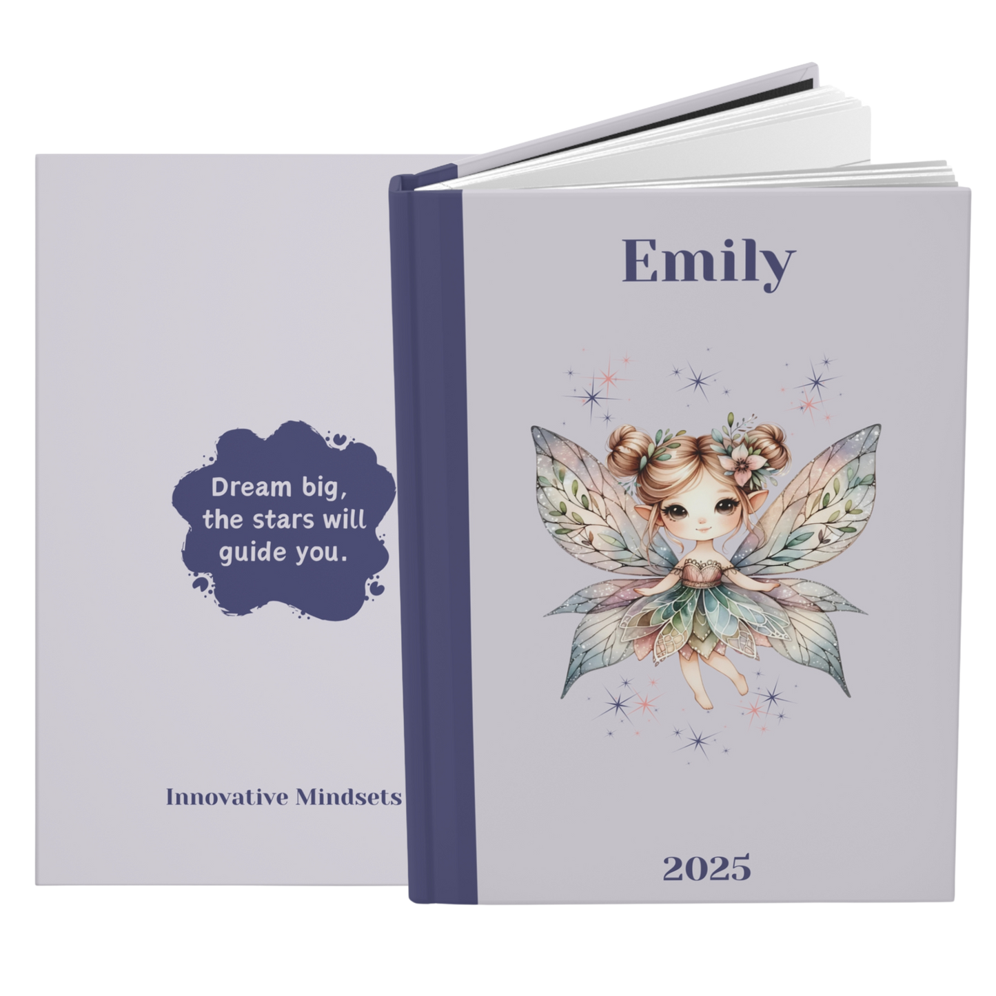 "Dream big,  the stars will guide you." 2025 Personalized Hardcover Fairy Journal