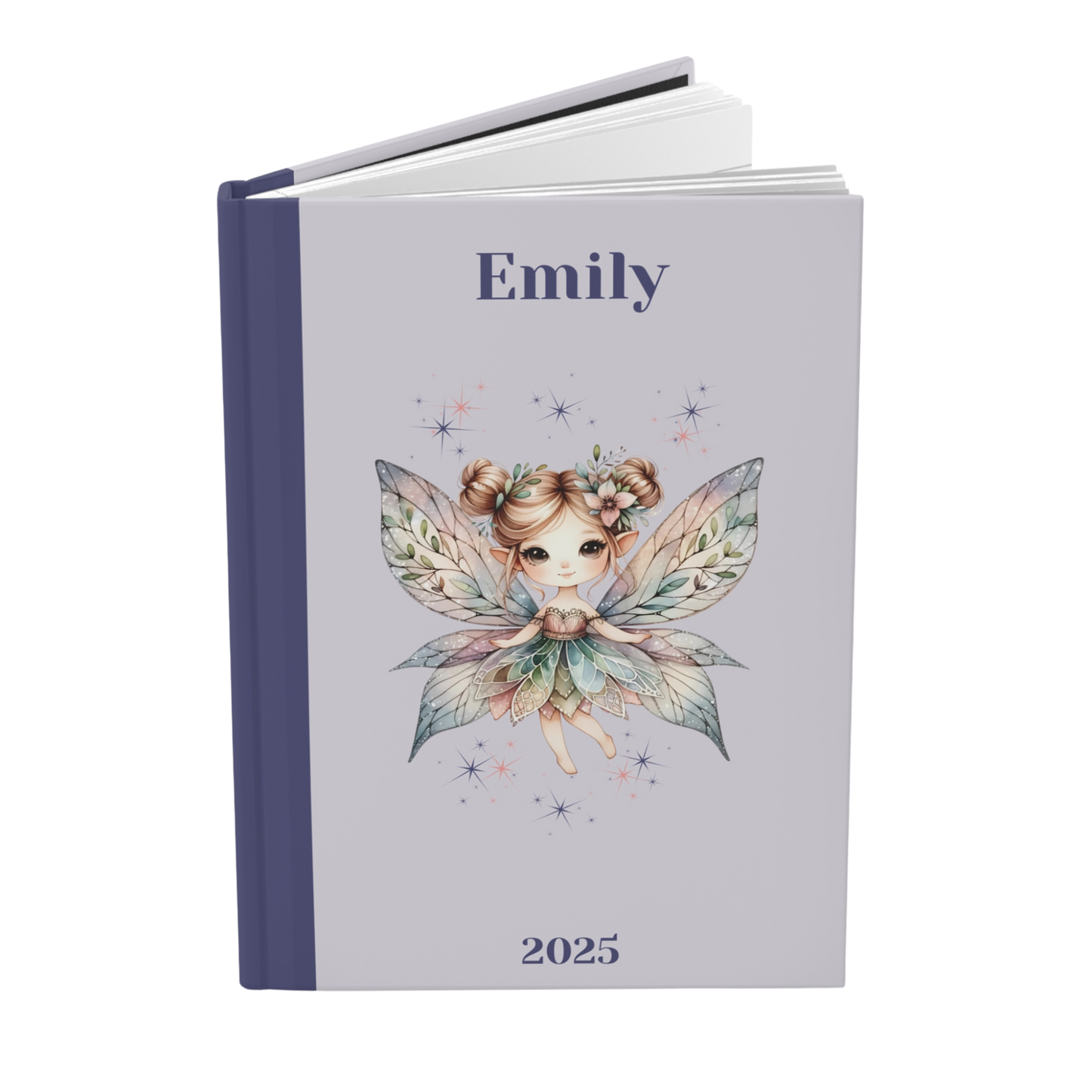 "Dream big,  the stars will guide you." 2025 Personalized Hardcover Fairy Journal