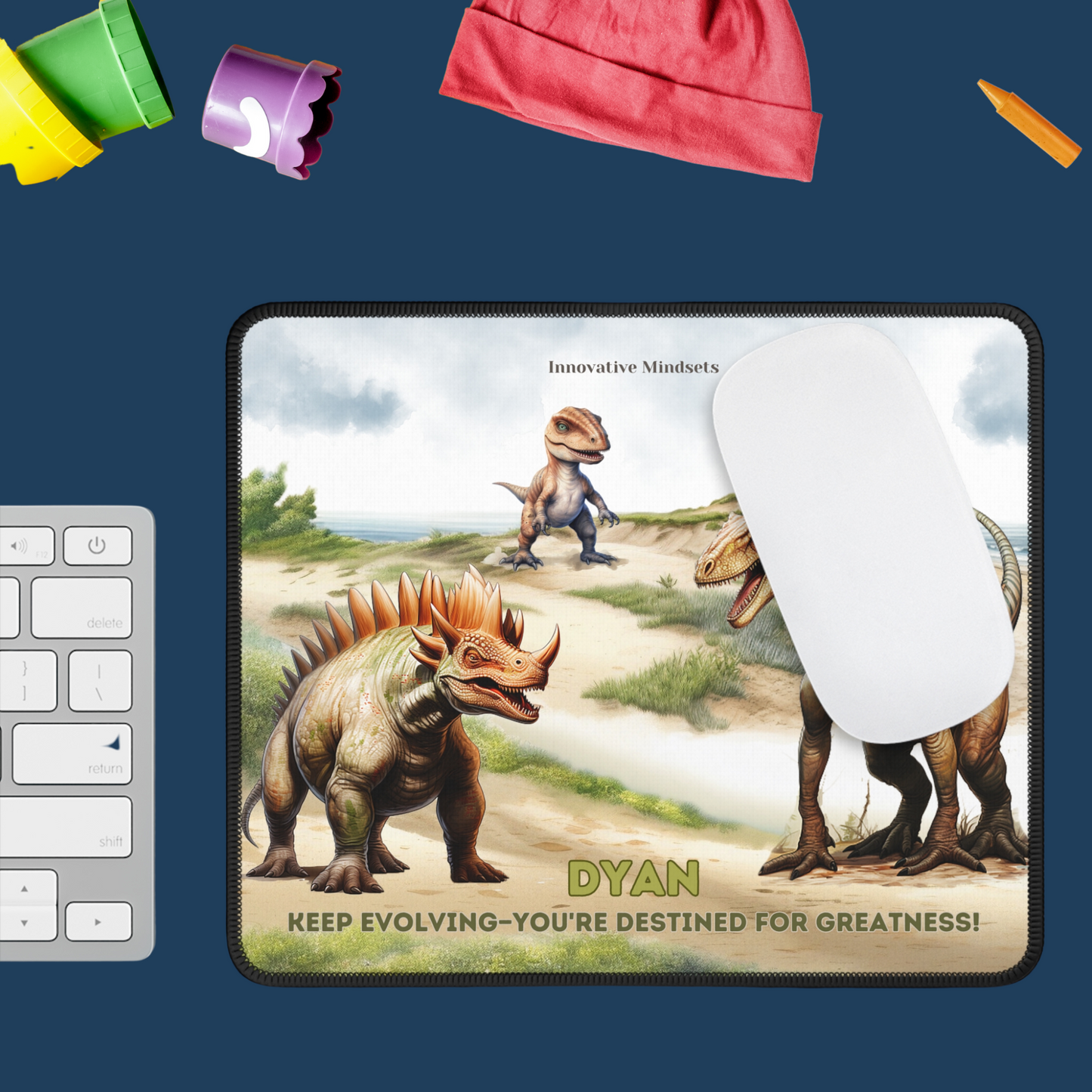"Dino Greatness" Personalized Mouse Pad