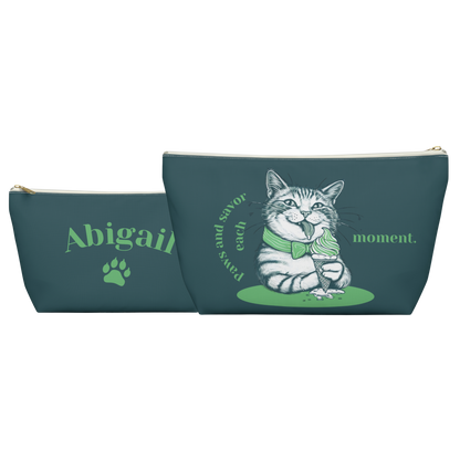 "Paws and savor each moment." Personalized Accessory Pouch