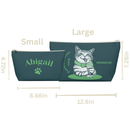 "Paws and savor each moment." Personalized Accessory Pouch
