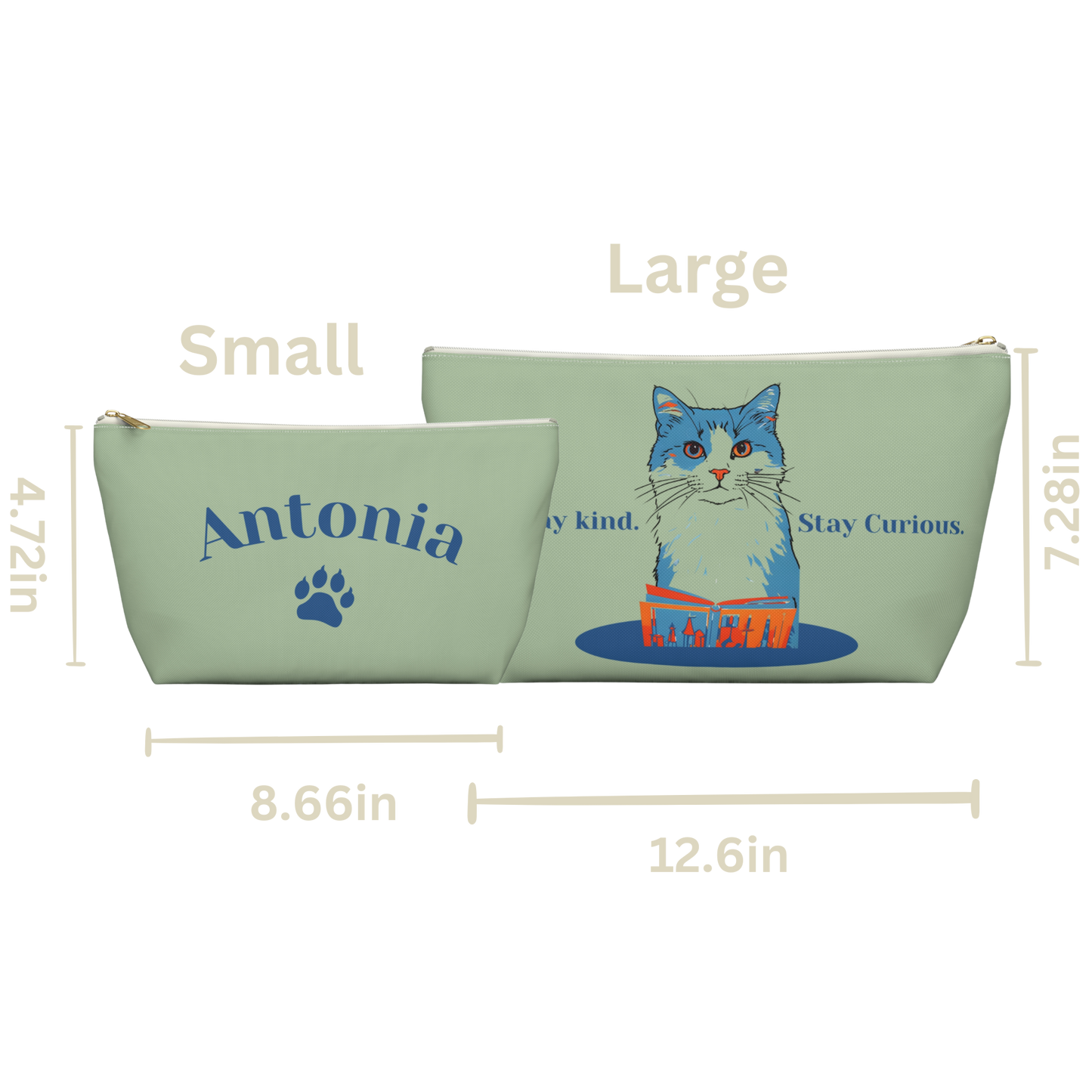"Stay kind. Stay curious." Personalized Accessory Pouch