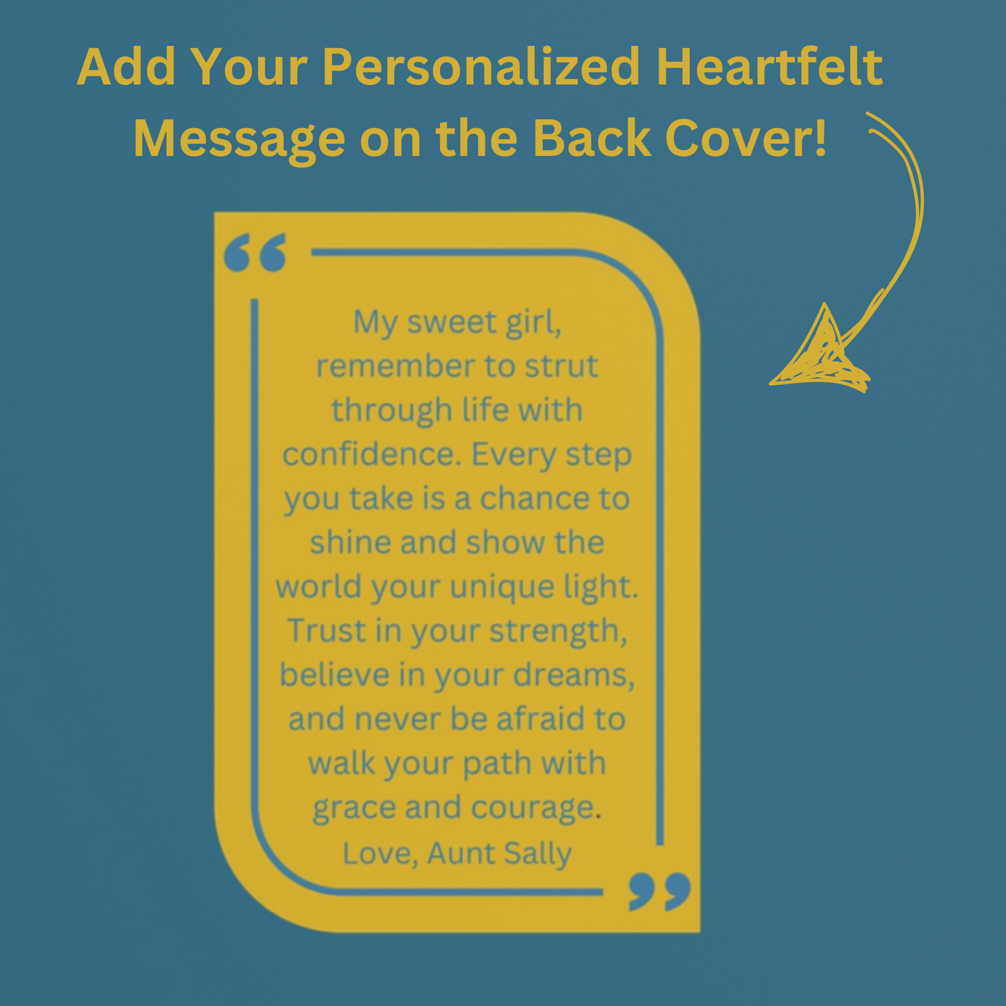 "Strut with confidence." 2025 Personalized Name & Message Hardcover Cat Journal