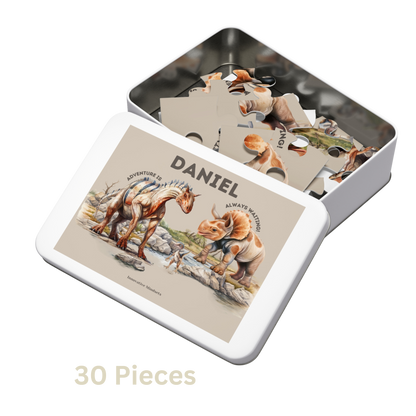 Personalized Dinosaur Adventure Jigsaw Puzzle