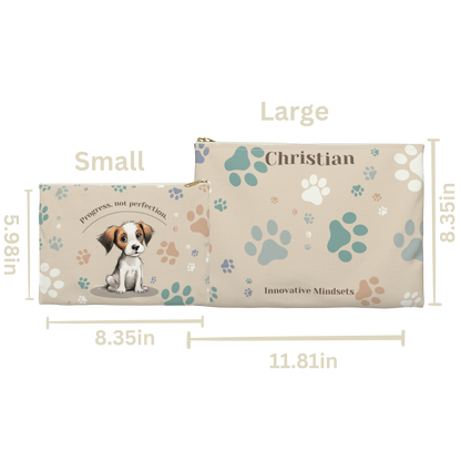 "Progress not perfection." Personalized Pencil Case & Accessory Pouch