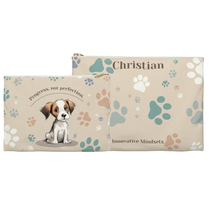 "Progress not perfection." Personalized Pencil Case & Accessory Pouch