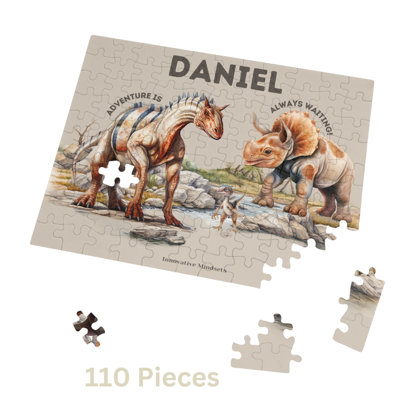 Personalized Dinosaur Adventure Jigsaw Puzzle