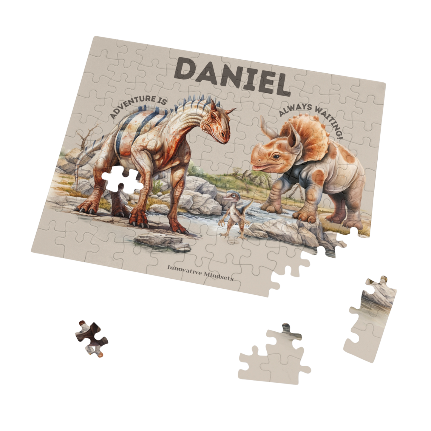 Personalized Dinosaur Adventure Jigsaw Puzzle