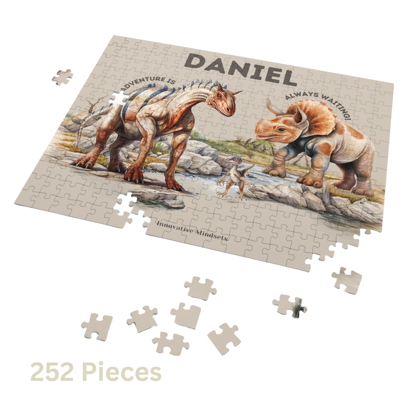 Personalized Dinosaur Adventure Jigsaw Puzzle