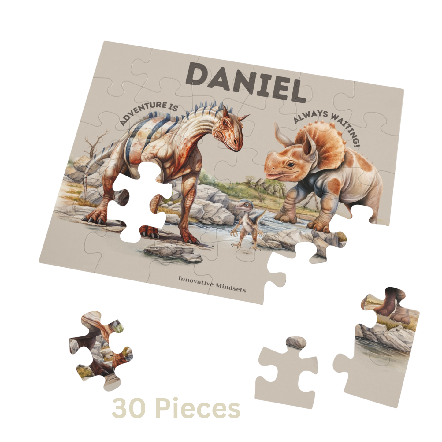 Personalized Dinosaur Adventure Jigsaw Puzzle