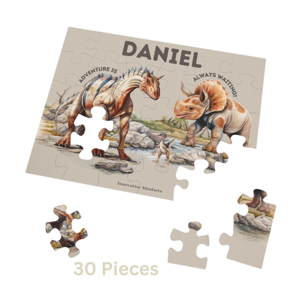Personalized Dinosaur Adventure Jigsaw Puzzle