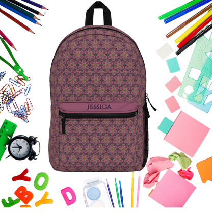 Personalized Glitter Floral Backpack