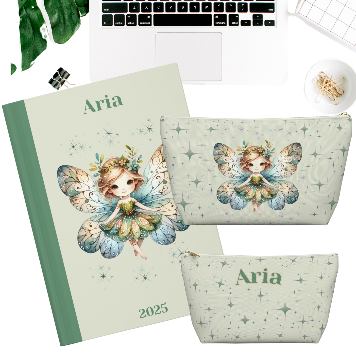 "Shimmer with kindness wherever  you go." 2025 Personalized Hardcover Fairy Journal