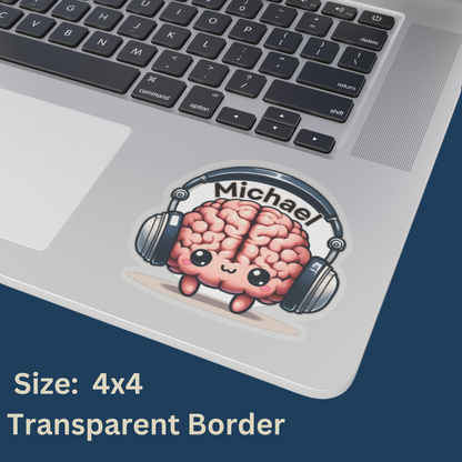 "Brain Beats" Personalized Sticker