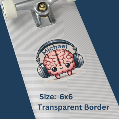 "Brain Beats" Personalized Sticker
