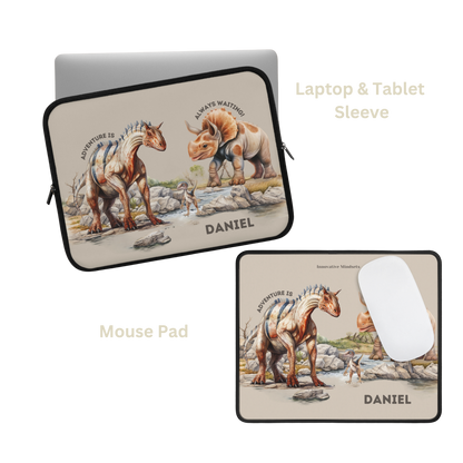 "Dino Adventures" Personalized Laptop & iPad Sleeve